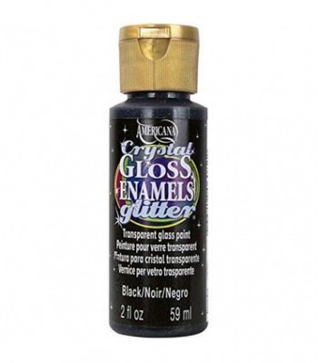 Black Crystal Gloss Glitter Decoart Americana Enamel Paint 2oz.
